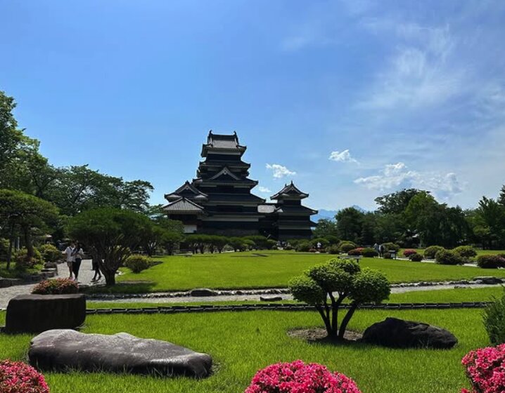 Matsumoto Castle viewed from the castle park grounds