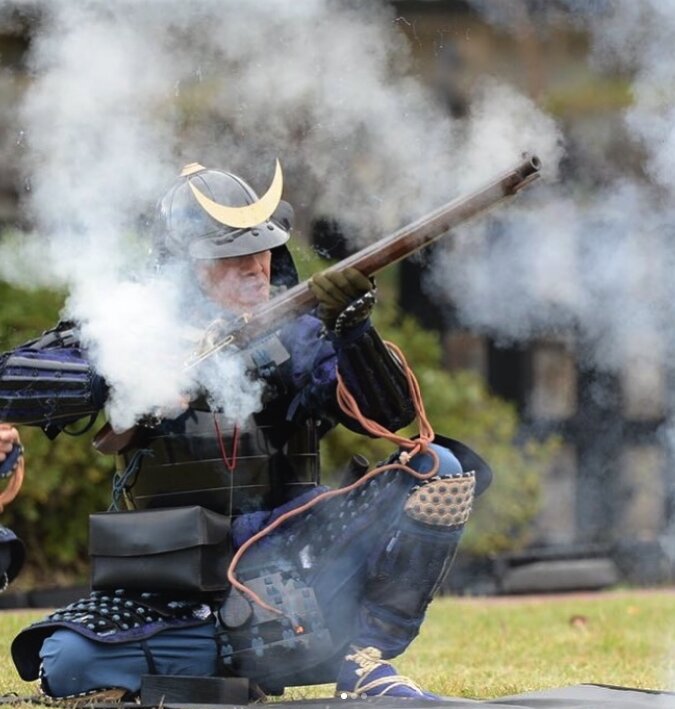 Samurai gunners demonstration at Matsumoto Castle
